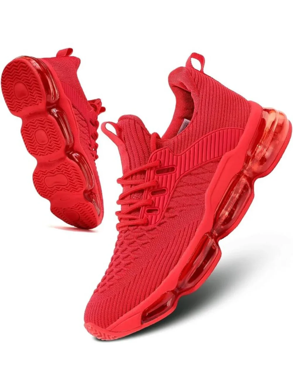 Men's Red Walking Shoes Casual Fashion Silp On Tennis Running Sneakers Comfort